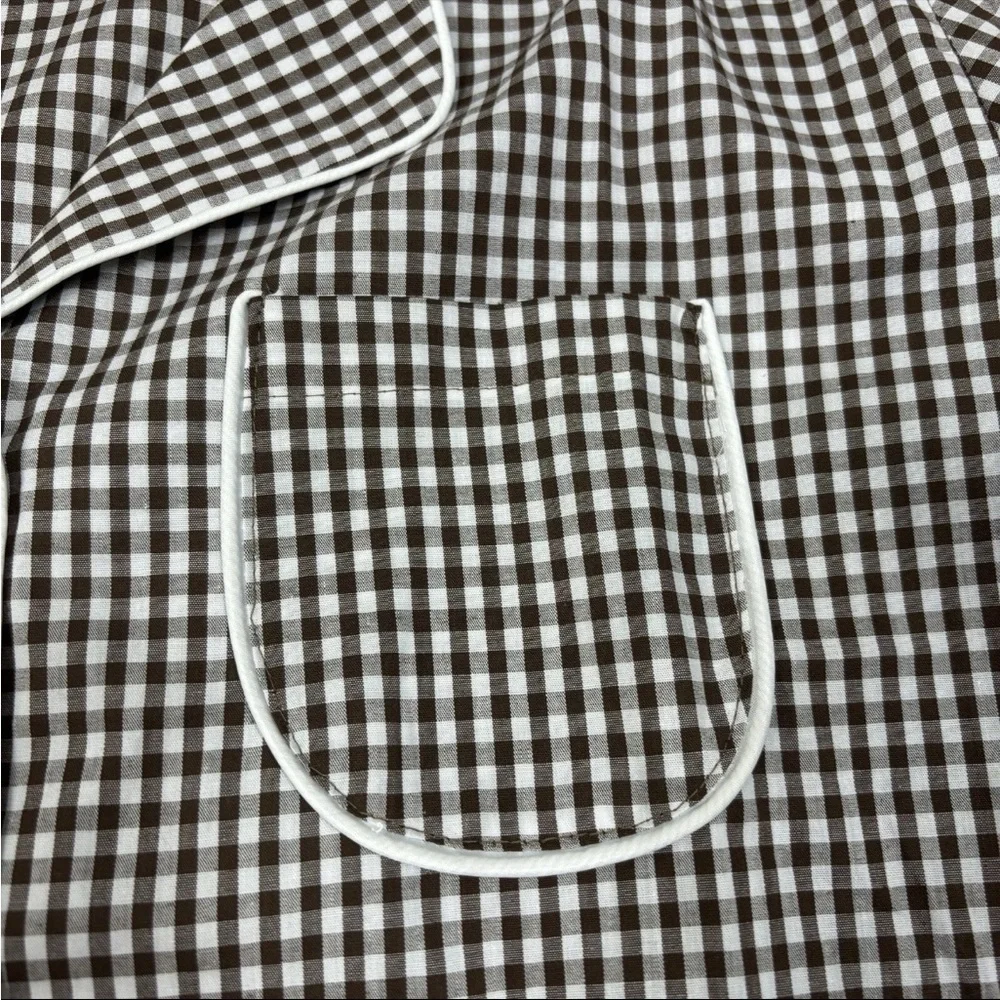 POL gingham collared pajama‎ top wooden button detail size small